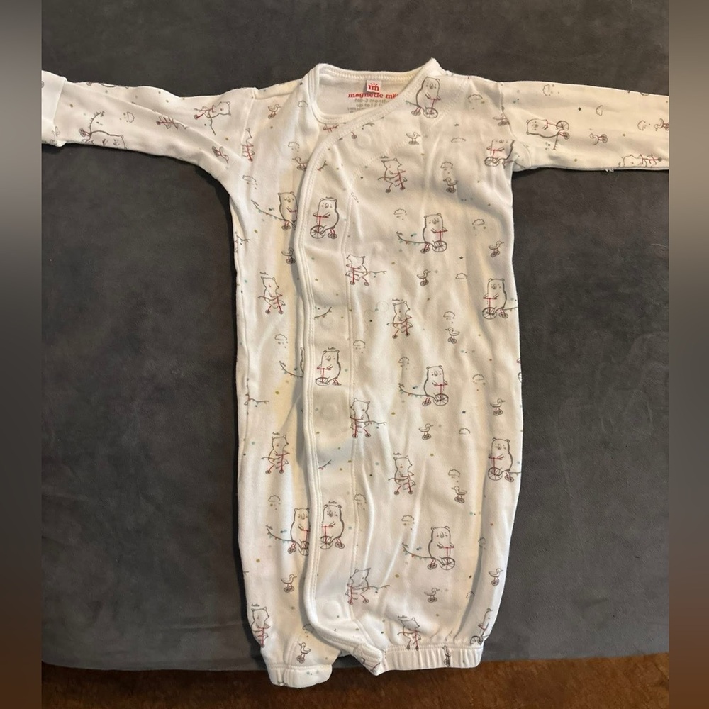 Magnetic Me White Baby Gown NB-3m